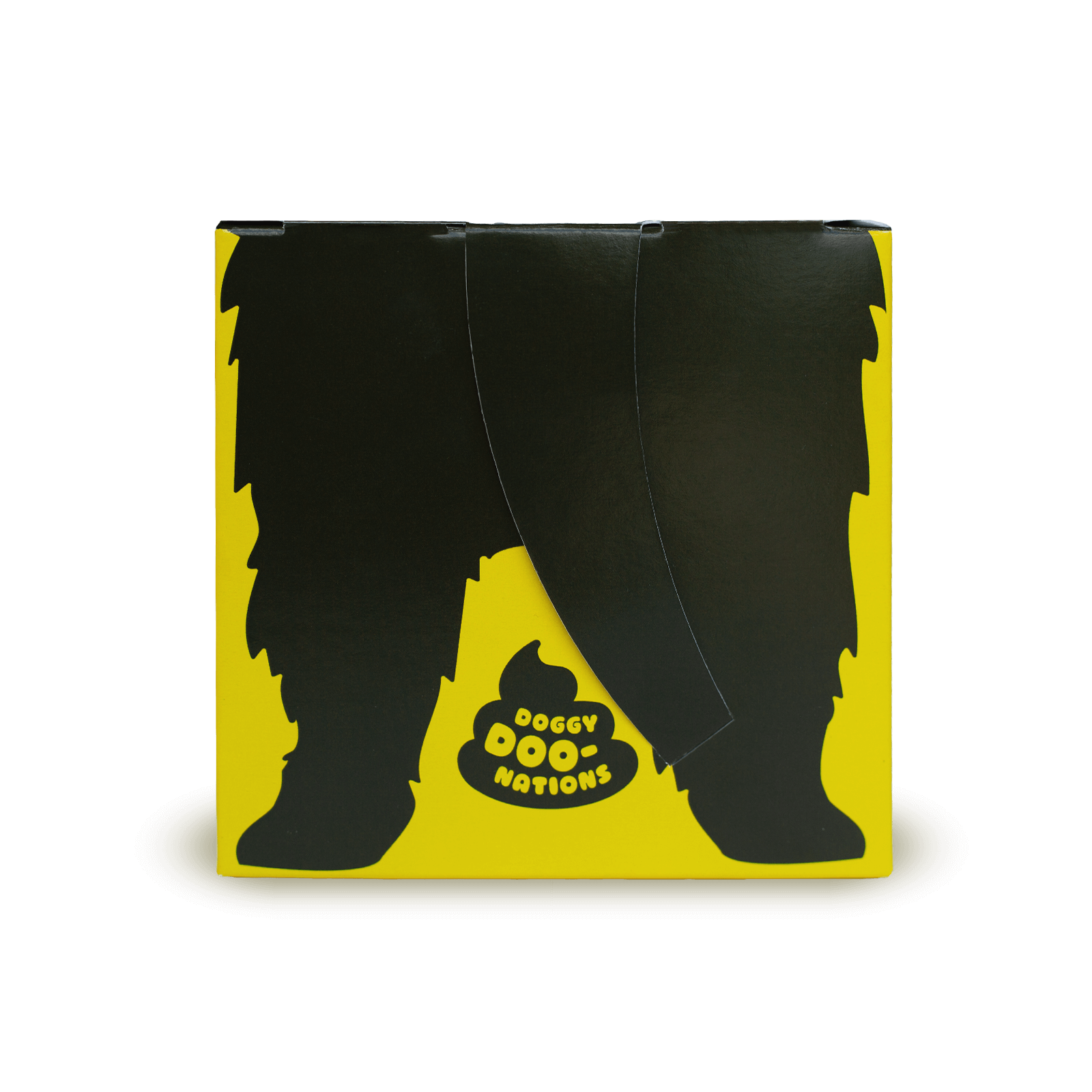 Doggy Doonations branded yellow dispenser box
